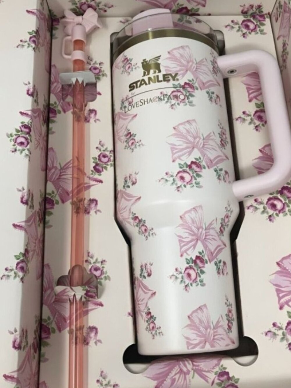 Stanley x LoveShackFancy Pink Rosa Beaux 40oz Quencher Tumbler NEW